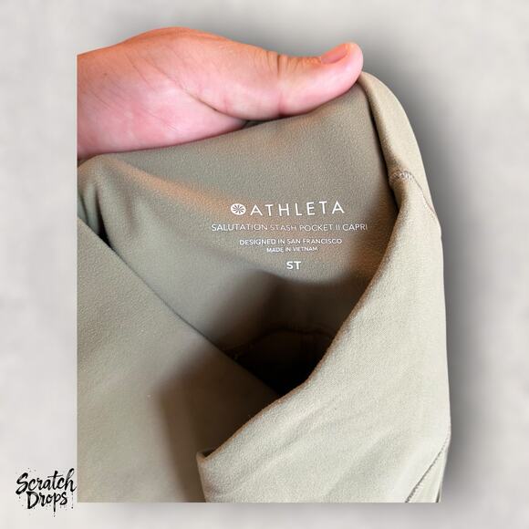 Athleta Womens Olive Green Leggings Small T Waist 25 Inseam 22 Rise 9 Stretch - Picture 3 of 3